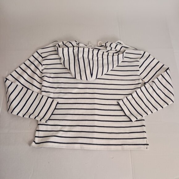 J.Crew Cotton Navy White Stripe Hoodie Womens L - Picture 13 of 14